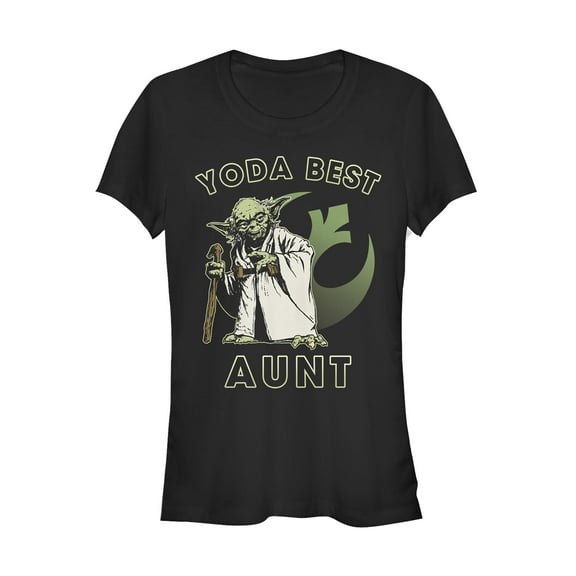 Junior's Star Wars Yoda Best Aunt  Graphic Tee Black 2X Large