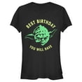 thumbnail image 1 of Junior's Star Wars Yoda Best Birthday You Will Have Stencil Graphic Tee Black Large, 1 of 2