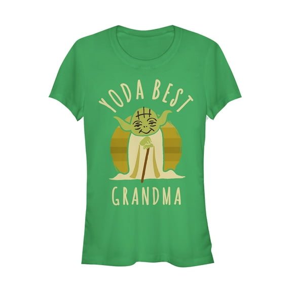 Junior's Star Wars Yoda Best Grandma Cartoon Graphic Tee Kelly Green X Large