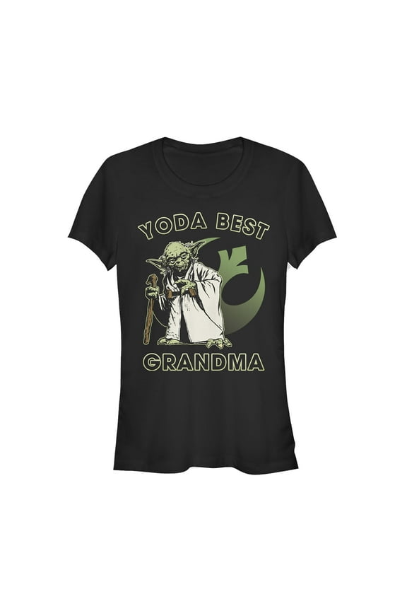 Junior's Star Wars Yoda Best Grandma Graphic Tee Black Medium