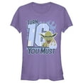 thumbnail image 1 of Junior's Star Wars Yoda Turn 16 You Must Rebel Logo Portrait  Graphic Tee Purple Small, 1 of 2