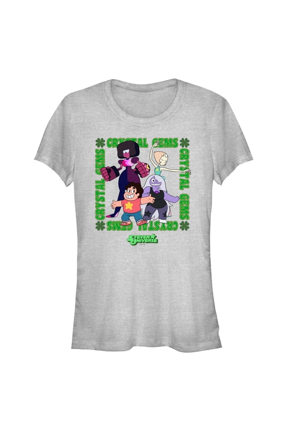 Junior's Steven Universe Crystal Gems Frame Graphic Tee Athletic Heather Small