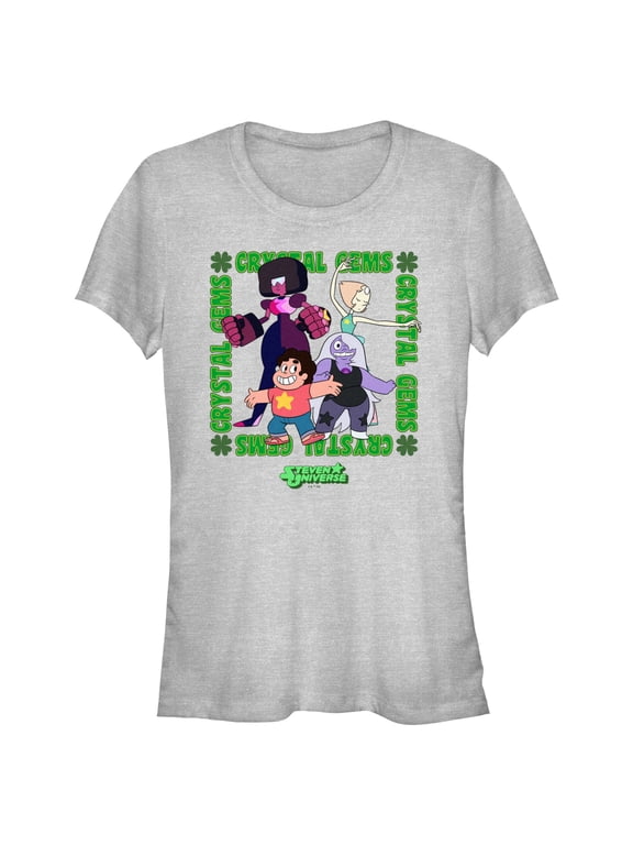 Junior's Steven Universe Crystal Gems Frame Graphic Tee Athletic Heather X Large