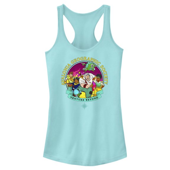 Junior's Strange World Avalonia Geographic Society Venture Beyond Group Racerback Tank Top Cancun Small