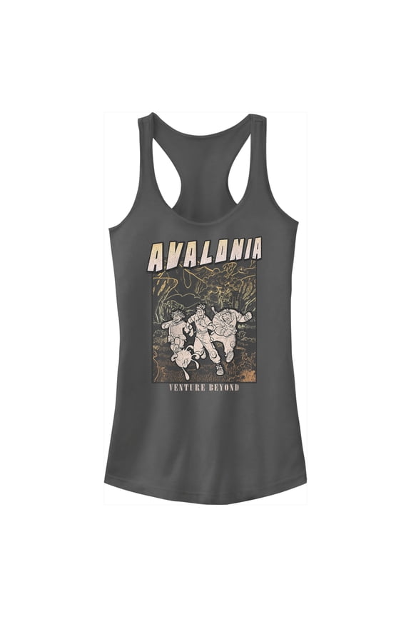 Junior's Strange World Avalonia Venture Beyond Racerback Tank Top Charcoal X Small