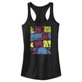 thumbnail image 1 of Junior's Strange World Clade Family Comic Strips Racerback Tank Top Black X Small, 1 of 5