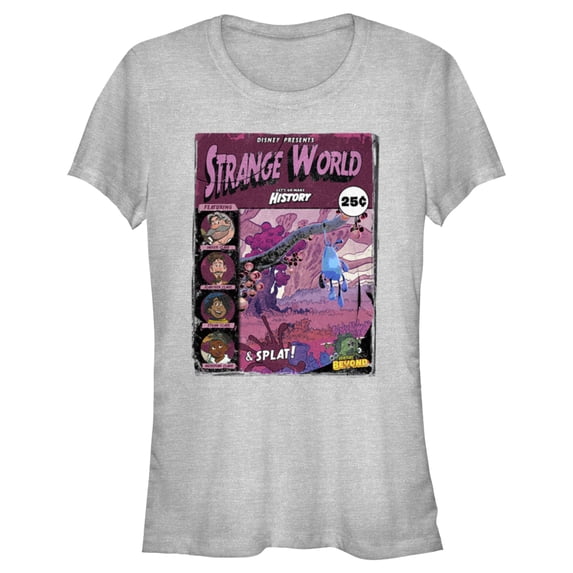Junior's Strange World Comic Book Cover Graphic Tee Athletic Heather 2X Large