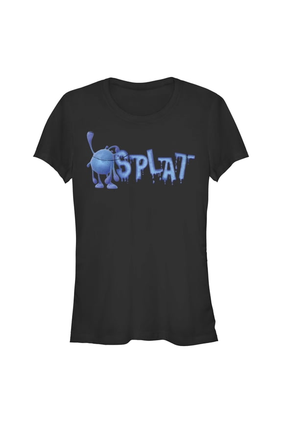 Junior's Strange World Splat Drip Logo Graphic Tee Black Large