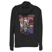 Juniors Strange World Venture Beyond Group Cowl Neck Sweatshirt Black 4X Large