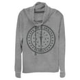 thumbnail image 1 of Netflix Junior's Stranger Things City of Hawkins Crest Cowl Neck Sweatshirt Gray Heather Large, 1 of 3