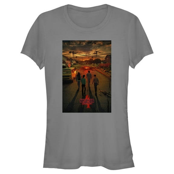 Netflix Junior's Stranger Things Four Friends Rift Apocalypse Poster Graphic T-Shirt