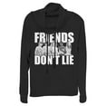 thumbnail image 1 of Netflix Junior's Stranger Things Friends Don't Lie Character Pose Cowl Neck Sweatshirt Black X Small, 1 of 4