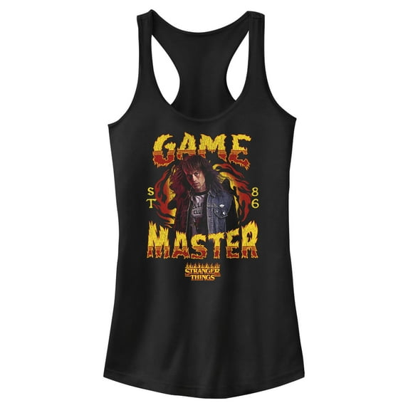 Netflix Junior's Stranger Things Game Master Eddie Munson Racerback Tank Top Black X Large