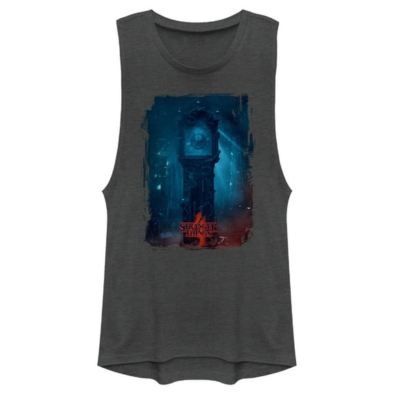 Netflix Junior's Stranger Things Grandfather Clock Festival Muscle Graphic T-Shirt