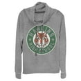 thumbnail image 1 of Netflix Junior's Stranger Things Hawkins High School Tiger Mascot Cowl Neck Sweatshirt Gray Heather Large, 1 of 3