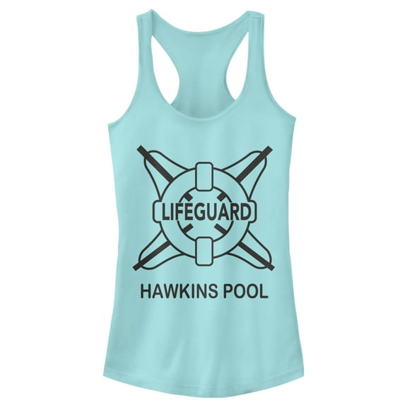 Netflix Junior's Stranger Things Hawkins Lifeguard Racerback Tank Top Cancun Small