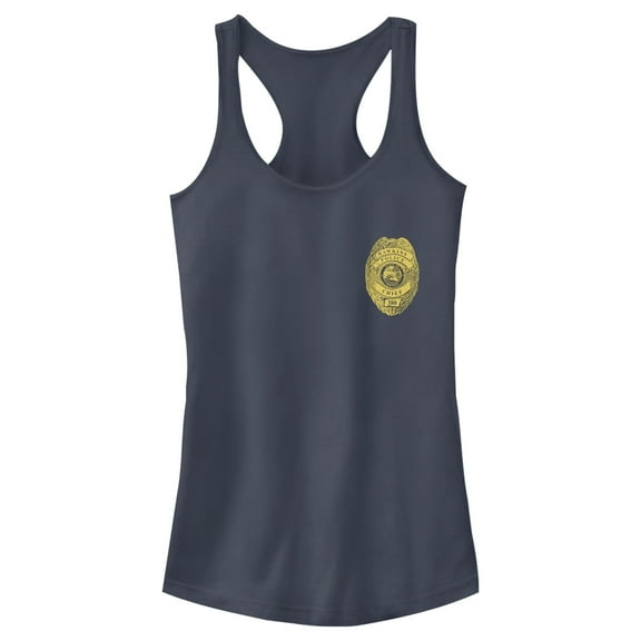 Netflix Junior's Stranger Things Hawkins Police Badge Costume Racerback Tank Top Indigo X Large
