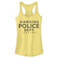 thumbnail image 1 of Netflix Junior's Stranger Things Hawkins Police Department Racerback Tank Top Banana X Small, 1 of 3