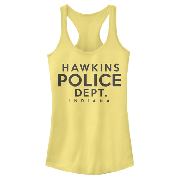 Netflix Junior's Stranger Things Hawkins Police Department Racerback Tank Top Banana X Small