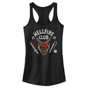 Netflix Junior's Stranger Things Hellfire Club Costume Racerback Tank Top Black Large