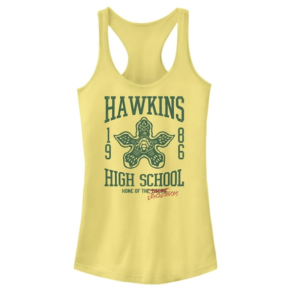 Netflix Junior's Stranger Things Home of the Demogorgons Racerback Tank Top Banana 2X Large