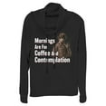 thumbnail image 1 of Netflix Junior's Stranger Things Hopper Coffee and Contemplation Cowl Neck Sweatshirt Black Large, 1 of 3
