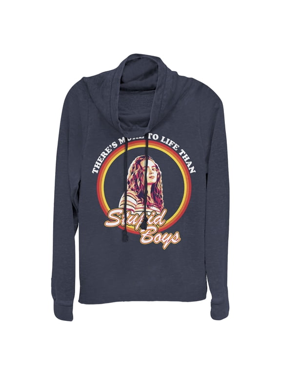 Netflix Junior's Stranger Things Max More to Life than Netflix Boy's Cowl Neck Sweatshirt Navy Blue X Small