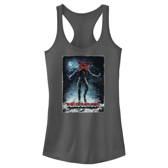 Netflix Junior's Stranger Things Prey Hunting Demogorgon Racerback Tank Top Charcoal Medium
