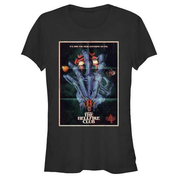 Netflix Junior's Stranger Things Retro Hellfire Club Poster Graphic T-Shirt