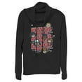 thumbnail image 1 of Netflix Junior's Stranger Things The Gang Cartoon Logo Cowl Neck Sweatshirt Black Small, 1 of 4