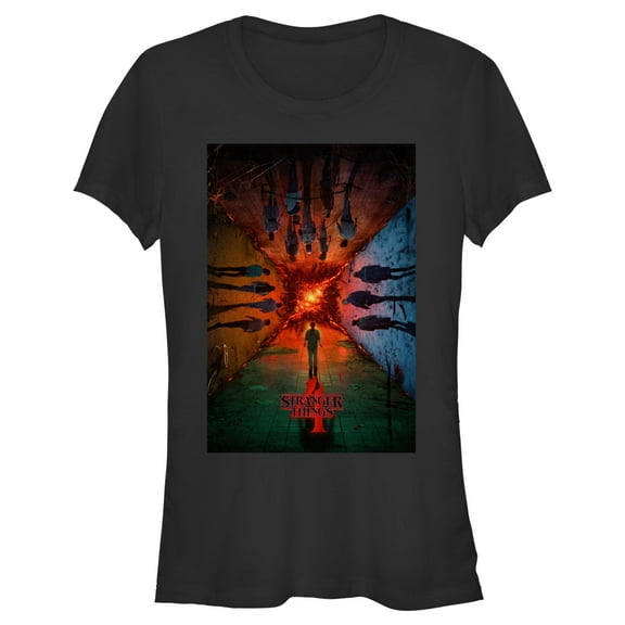 Netflix Junior's Stranger Things The Rift Has Many DiNetflix Men'sions Poster Graphic T-Shirt
