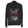 thumbnail image 1 of Netflix Junior's Stranger Things Ugly Christmas Style Cowl Neck Sweatshirt Black 3X Large, 1 of 4