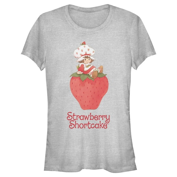 Junior's Strawberry Shortcake Cutie on a Strawberry Graphic T-Shirt