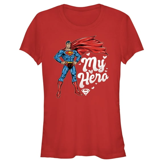 Junior's Superman My Hero Graphic Tee Red 2X Large