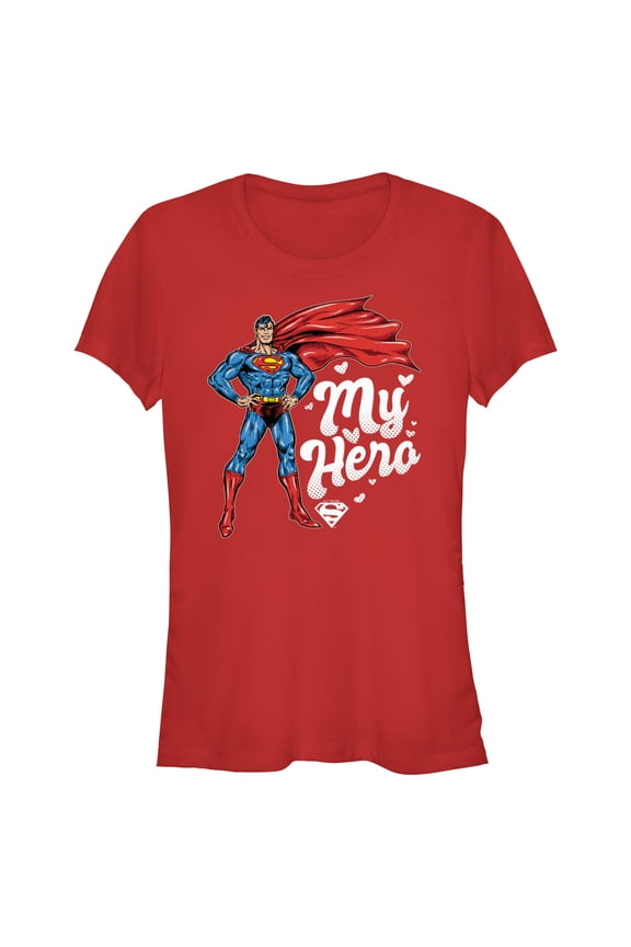 Junior's Superman My Hero Graphic Tee Red Large