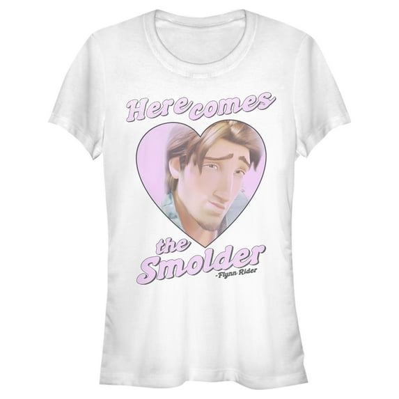 Junior's Tangled Flynn Rider Here Comes the Smolder Graphic Tee White Small