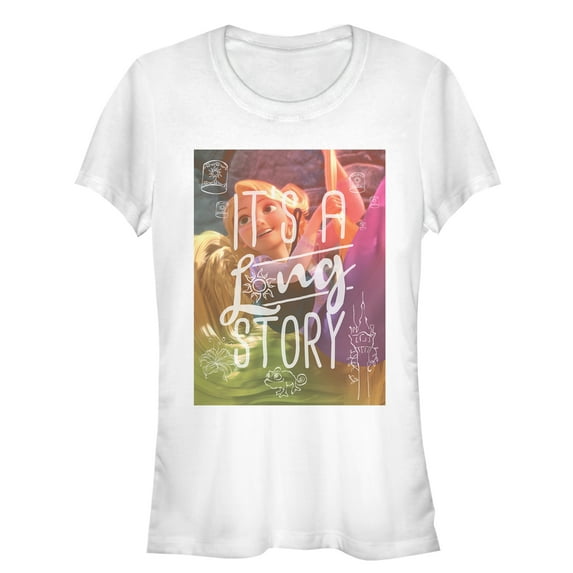 Junior's Tangled Story Graphic Tee White Large
