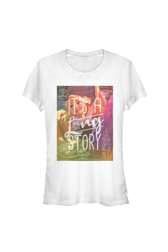 Junior's Tangled Story  Graphic Tee White Medium