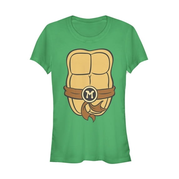 Junior's Teenage Mutant Ninja Turtles Michelangelo Costume Graphic Tee Kelly Green X Large