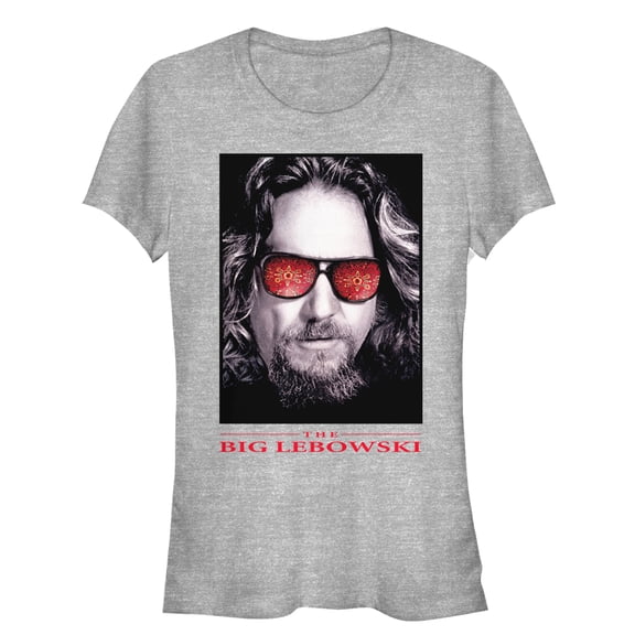 Junior's The Big Lebowski The Dude Sunglasses Poster  Graphic Tee Athletic Heather X Large
