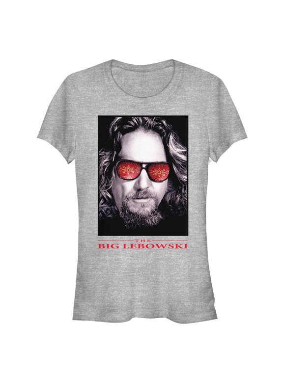 Junior's The Big Lebowski The Dude Sunglasses Poster Graphic Tee Athletic Heather X Large