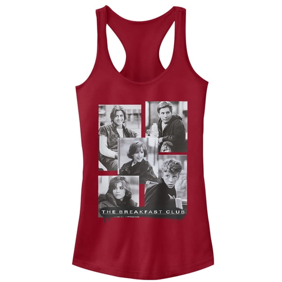Junior's The Breakfast Club Character Photos Racerback Tank Top Scarlet 2X Large