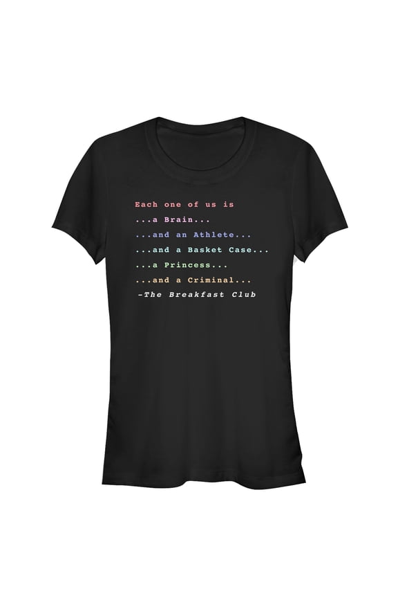 Junior's The Breakfast Club Each One Of Us Stereotype Graphic Tee Black X Large