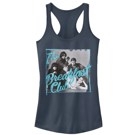 Junior's The Breakfast Club Grayscale Character Pose Racerback Tank Top Indigo Large