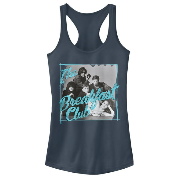 Junior's The Breakfast Club Grayscale Character Pose  Racerback Tank Top Indigo Small
