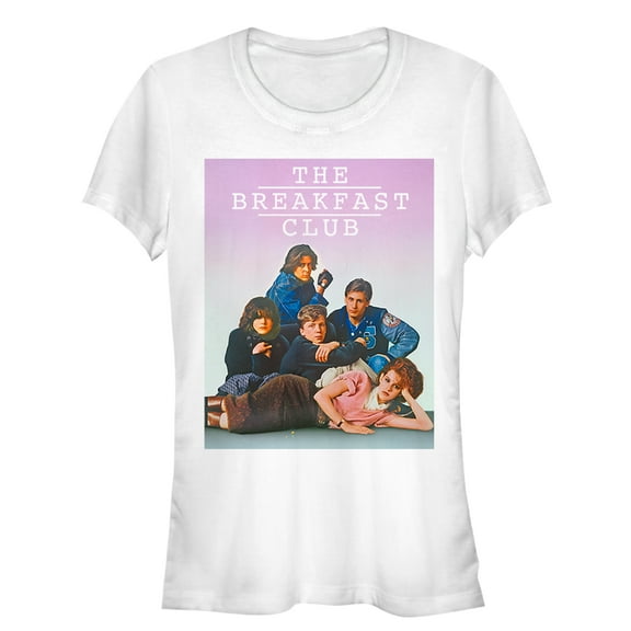 Junior's The Breakfast Club Iconic Detention Pose  Graphic Tee White 2X Large