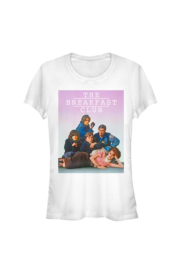 Junior's The Breakfast Club Iconic Detention Pose  Graphic Tee White Small