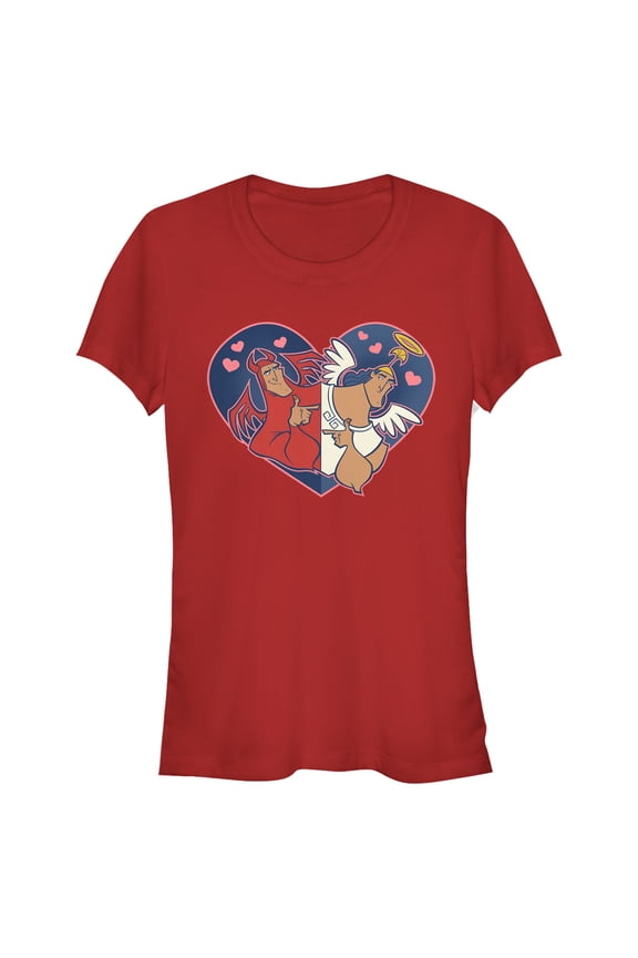 Junior's The Emperor's New Groove Angel and Devil Kronk Graphic Tee Red 2X Large