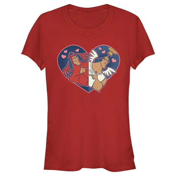 Junior's The Emperor's New Groove Angel and Devil Kronk  Graphic Tee Red Medium