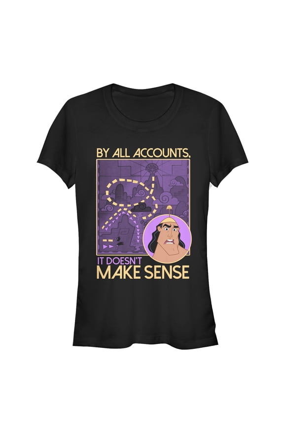 Junior's The Emperor's New Groove Kronk Make Sense Graphic Tee Black Medium